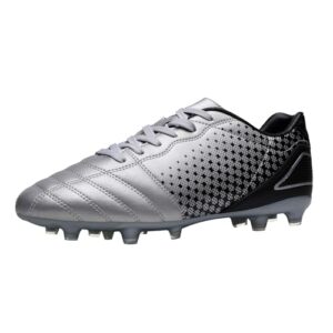 dream pairs mens superflight-1 firm ground soccer cleats soccer shoes, silver/black - 7 (cleats)