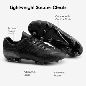 Dream Pairs Mens Firm Ground Soccer Cleats Soccer Shoes, Black/Grey - 7 (Superflight-2)