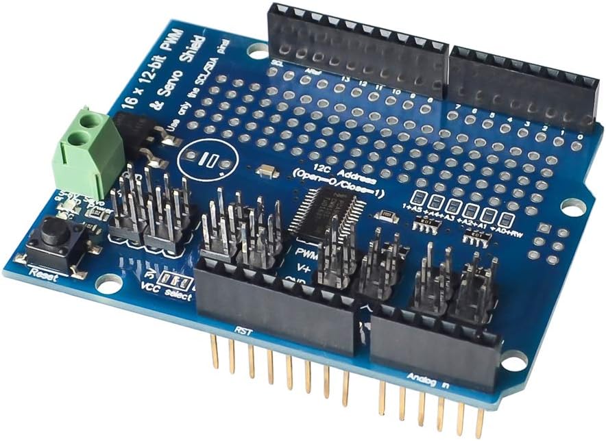 HiLetgo PCA9685 Servo Shield PCA9685 16 Channel 12-bit PWM Servo Driver Shield I2C Interface for Arduino