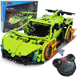 wiseplay remote control car building kit, 453pcs stem toy for kids age 8-10, great rc car for 10-year-old boys & girls, excellent gift idea