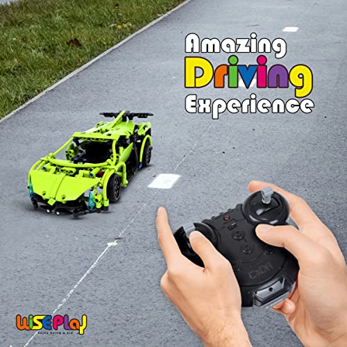 WISEPLAY Remote Control Car Building Kit, 453PCS Stem Toy for Kids Age 8-10, Great RC Car for 10-Year-Old Boys & Girls, Excellent Gift Idea