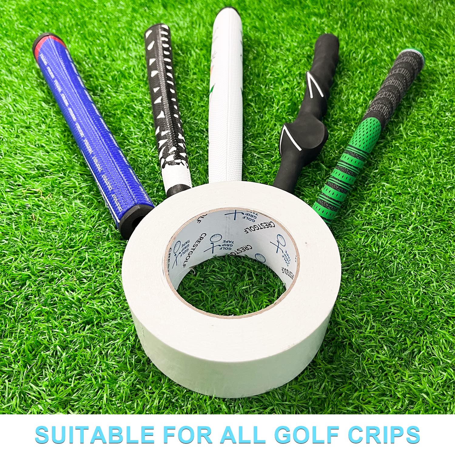 Crestgolf Golf Grip Tape Roll 2" X50yard Double Sided for Golf Clubs Grip Installation, Golf Grip Strip Multifunctional Putter Accessories Tape,Cropable Strips Strong Adhesiveness