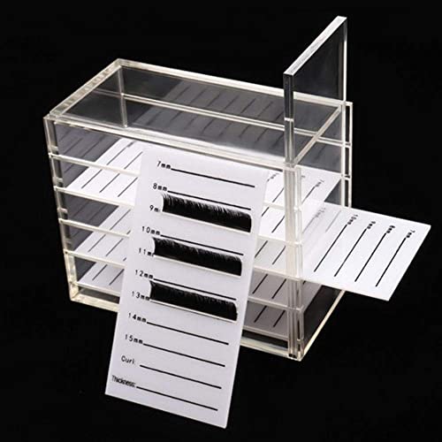 WOHEN 5 Layers Acrylic Clear False Eyelash Organizer Case, Cosmetic Makeup Storage Box for Grafting Lash Extension (Eyelash Box)