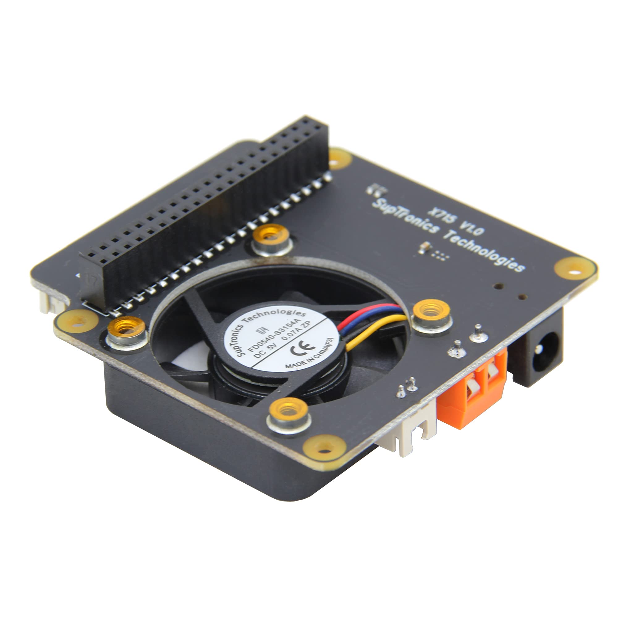 Geekworm for Raspberry Pi 5/4B/3B+/3B X715 V1.0 Power Management & PWM Cooling Board with Wide Voltage Input (6V~60V) Compatible with Raspberry Pi 5/4B/3B+/3B/3A+