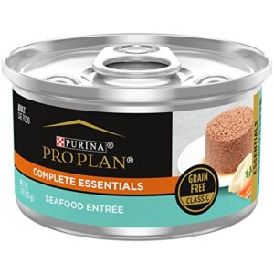 purina pro plan grain free, pate, high protein wet cat food, complete essentials seafood entree - (pack of 24) 3 oz. cans