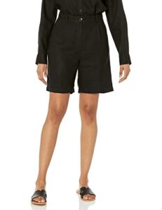 the drop women's millie pleated long walk short- 7" inseam, black, l