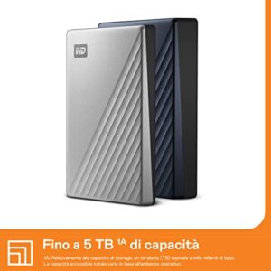 WD 2TB My Passport Ultra Silver Portable External Hard Drive, USB-C - WDBC3C0020BSL-WESN (Renewed)