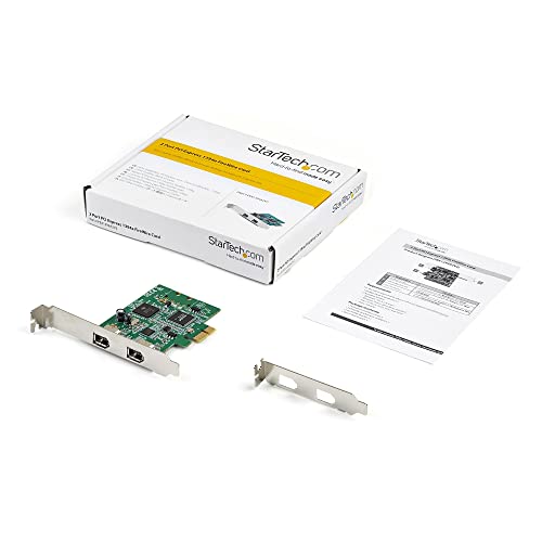 StarTech.com 2 Port PCI Express FireWire Card - 1394a Firewire - TI TSB82AA2 Chipset - Windows & Mac Compatible (PEX1394A2V2)