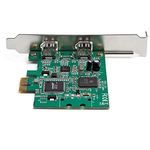 StarTech.com 2 Port PCI Express FireWire Card - 1394a Firewire - TI TSB82AA2 Chipset - Windows & Mac Compatible (PEX1394A2V2)