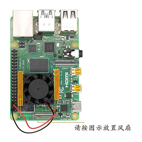 Raspberry Pi 4 Model B CPU HeatSinks Single Cooling Fan with RAM LAN USB Chip Heatsink Set