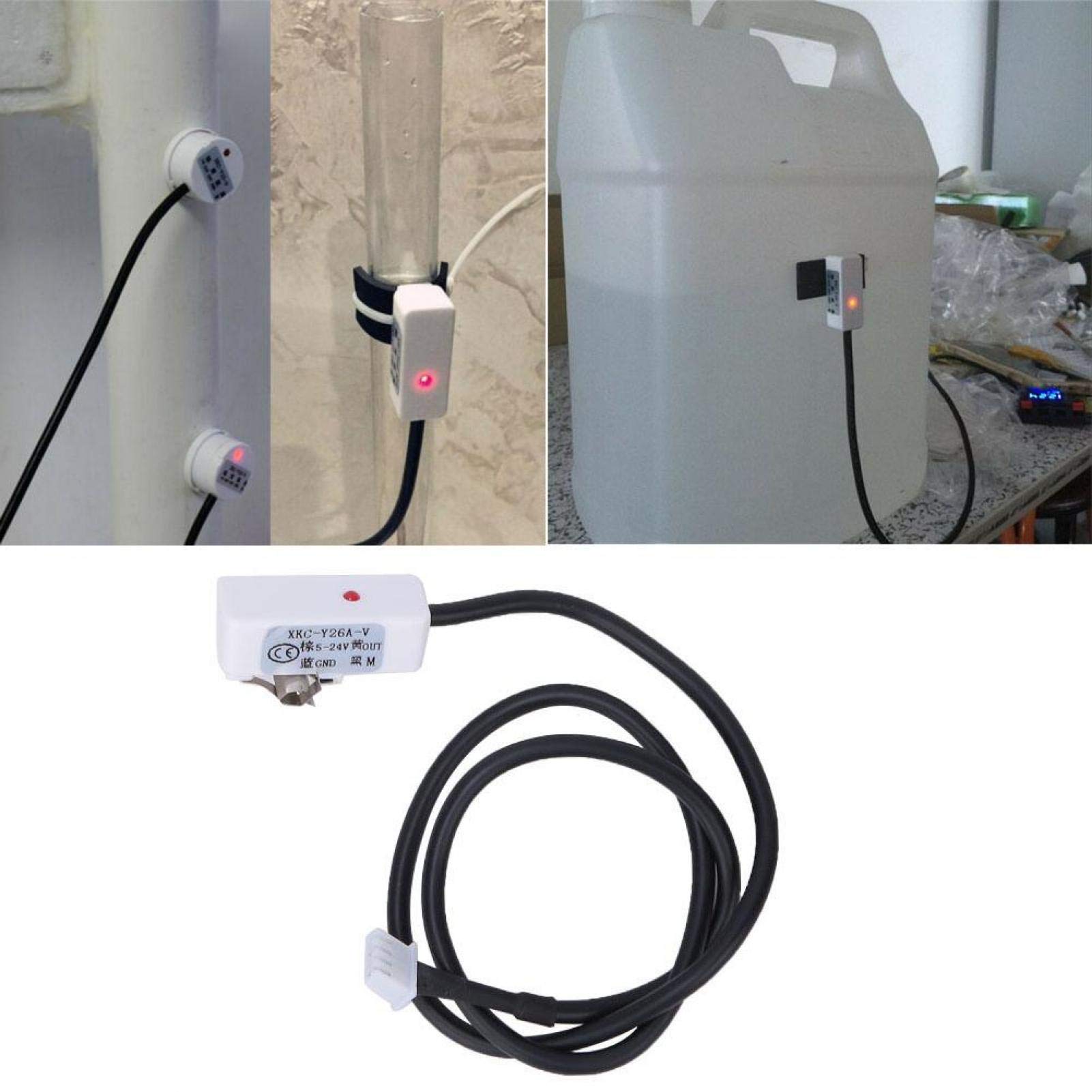 Liquid Level Sensor, Non Contact Water Level Sensor Capacitive Liquid Level Detector with Intelligent Liquid Level Reference Adjustment, Water Level Tool Liquid Level Switch for Aquariums