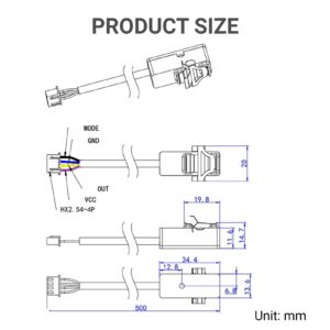 Liquid Level Sensor, Non Contact Water Level Sensor Capacitive Liquid Level Detector with Intelligent Liquid Level Reference Adjustment, Water Level Tool Liquid Level Switch for Aquariums