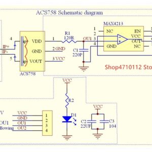 HiLetgo ACS758 ACS758LCB-050B-PFF-T 50A Linear Current Sensor ACS758LCB Current Module 120 kHz Bandwidth 3-5.5V