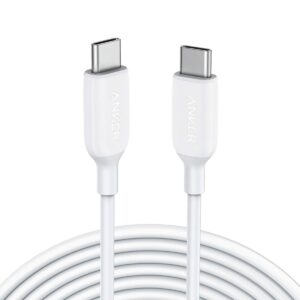 Anker USB C Cable, Powerline III USB-C to USB-C Cable 2.0(60W 10ft), USB C Fast Charging Cable for MacBook Pro 2020, iPad Pro 2020, Switch, Samsung Galaxy S20 Plus S9 S8 Plus, Pixel, and More (White)