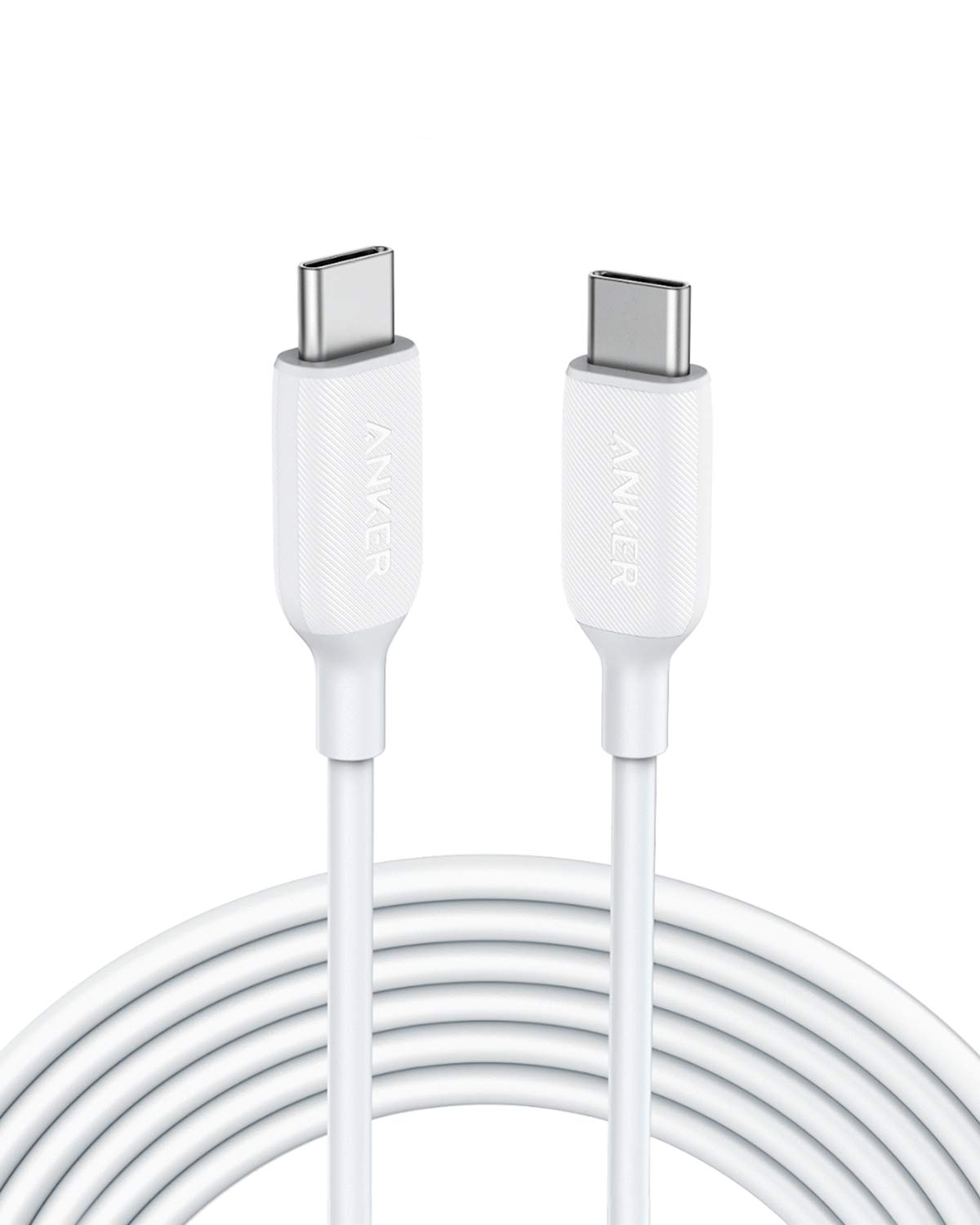 Anker USB C Cable, Powerline III USB-C to USB-C Cable 2.0(60W 10ft), USB C Fast Charging Cable for MacBook Pro 2020, iPad Pro 2020, Switch, Samsung Galaxy S20 Plus S9 S8 Plus, Pixel, and More (White)