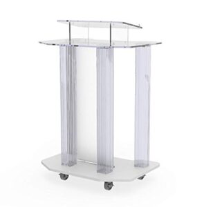 fixturedisplays® acrylic podium wood pulpit large lecterm for church school conference plexiglass events hotel party rally 10014-npf