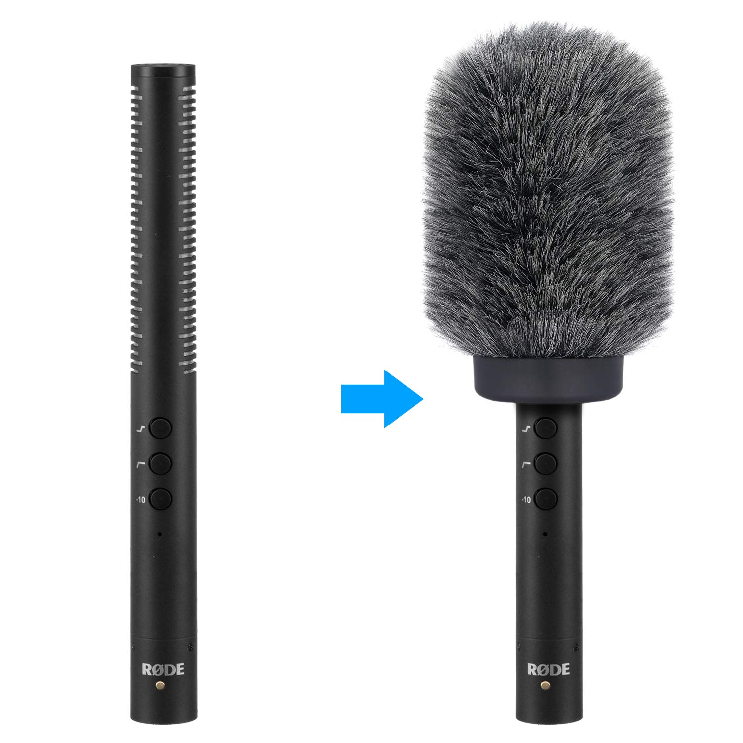 YOUSHARES Deadcat Wind Muff for Rode NTG4,MKE 600 Shotgun Microphones, Audio-Technica AT875R Shotgun Microphones, Windscreen Up to 4.7" Long