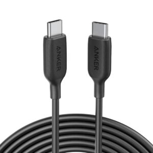 Anker USB C Charger Cable 60W 10ft, Powerline III USB-C to USB-C Cable 2.0 for MacBook Pro 2020, iPad Pro 2020, Switch, Samsung Galaxy S20 Plus S9 S8 Plus, Pixel, and More (Black)