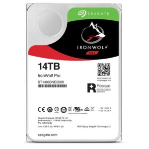 seagate ironwolf pro 14 tb nas raid internal hard drive - 7,200 rpm sata 6 gb/s 3.5-inch (st14000ne0008) (renewed)