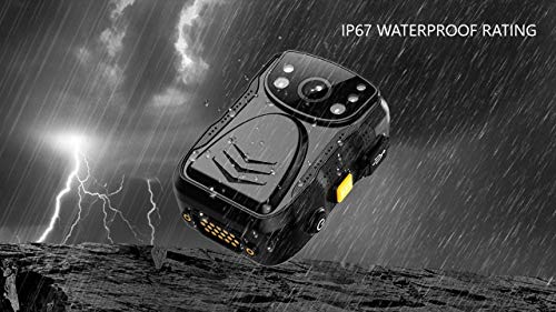 PatrolMaster 1296P UHD Body Camera with Audio (Build-in 128GB), 2 Inch Display, Night Vision, Waterproof, Shockproof, Body Worn Camera with Compact Design, Police Camera