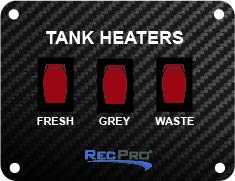 RecPro RV Tank Heater Pad Kit | 7 1/4" x 25" | Fresh Water | Grey Water | Holding Tank | Up to 50 Gallons | 12V | Toggle Switch and Wire Included | Elbow Pipe Heater Pad (3 Pads)