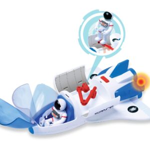 ASTRO VENTURE Space Playset - Toy Space Shuttle & Space Rover with Lights and Sound & 2 Astronaut Figurine Gift Toys for Boys and Girls