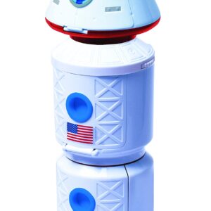 ASTRO VENTURE Space Playset - Toy Space Station & Space Capsule with Lights and Sound & 2 Astronaut Figurine Toys for Boys and Girls