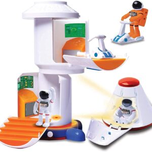 ASTRO VENTURE Space Playset - Toy Space Station & Space Capsule with Lights and Sound & 2 Astronaut Figurine Toys for Boys and Girls