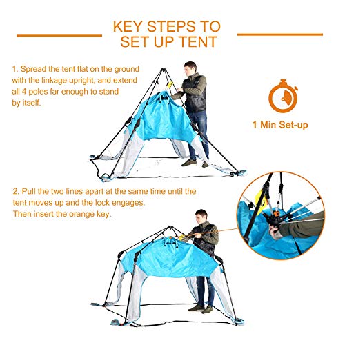 8.2'x8.2' Pop Up Canopy, 2023 Upgraded Outdoor Canopy, Portable Instant Camping Canopy, Easy Set-up Canopy with 1 Sidewall