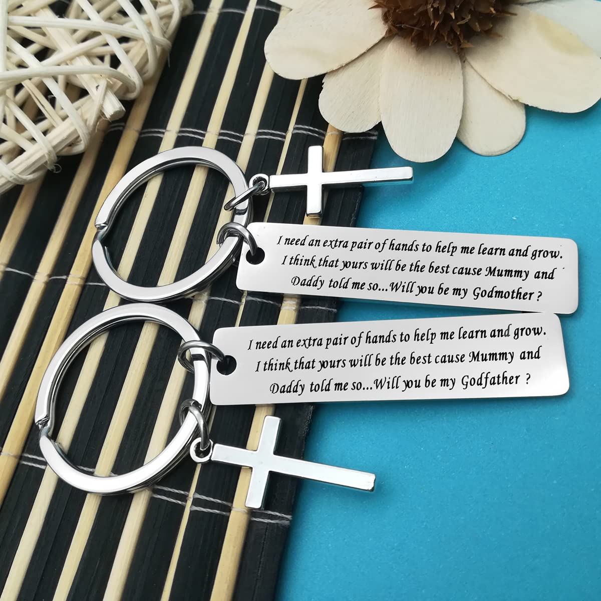 Godparents Gifts from Godchild Will You Be My Godfather/Godmother Keychain Set Godparent Proposal Gifts Godmother Keychain Godfather Gifts Christening Gift for Godmother Godfather