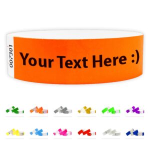 custom 3/4" tyvek wristbands for events - bracelets printed with your text