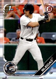 2019 bowman draft baseball #bd-150 j.j. bleday miami marlins official mlb trading card produced by topps