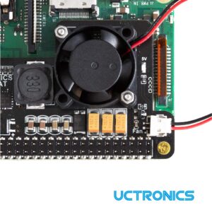 UCTRONICS PoE hat for Raspberry Pi, 5V 2.5A Max 802.3af Compliant, Mini Power Over Ethernet Expansion Board with Cooling Fan for Raspberry Pi 4B, 3B+