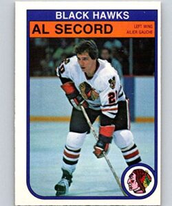 1982-83 o-pee-chee hockey #74 al secord chicago blackhawks official nhl opc trading card (stock photo used)