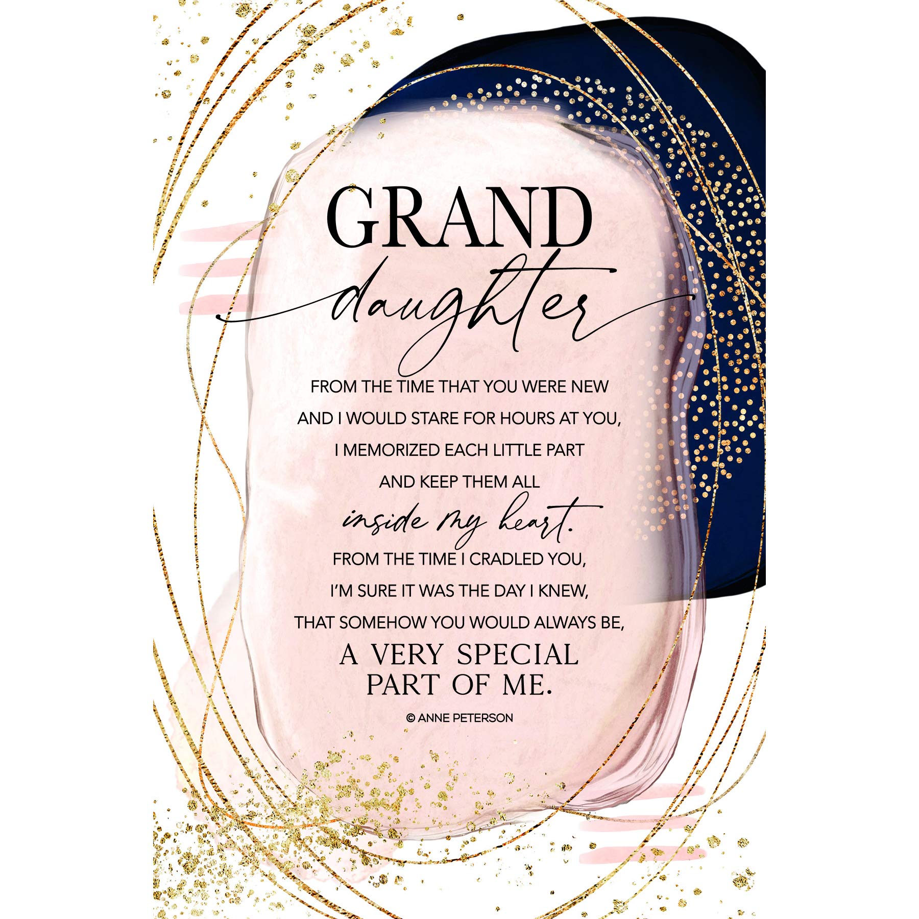 DEXSA Granddaughter Wood Plaque - Made in the USA - 6 in x 9 in - Elegant Vertical Frame Wall & Tabletop Decoration | Easel & Hanging Hook | From the time that you were new and I would stare for hours