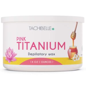 tachibelle depilatory wax 14 oz professional hair removal, women men, home waxing for all body and brazilian bikini made in italy (pink titanium)