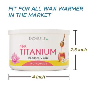 Tachibelle Depilatory Wax 14 Oz Professional Hair Removal, Women Men, Home Waxing for All Body and Brazilian Bikini Made in Italy (Pink Titanium)