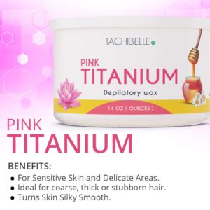 Tachibelle Depilatory Wax 14 Oz Professional Hair Removal, Women Men, Home Waxing for All Body and Brazilian Bikini Made in Italy (Pink Titanium)