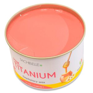 Tachibelle Depilatory Wax 14 Oz Professional Hair Removal, Women Men, Home Waxing for All Body and Brazilian Bikini Made in Italy (Pink Titanium)