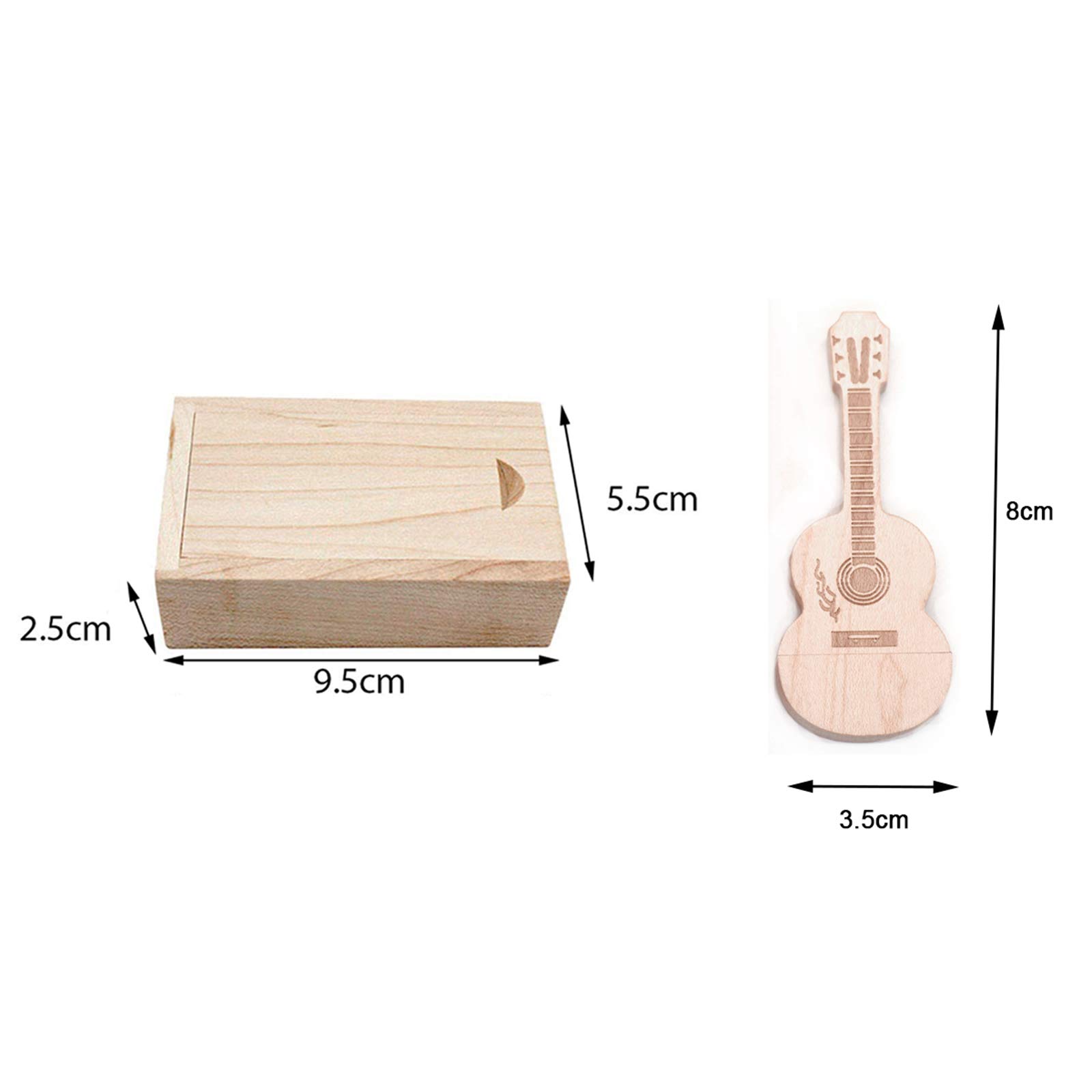 SUNJIANG Maple Wood Guitar USB Flash Drive Memory Stick Wooden Thumb Drivers Guitar Gifts Novelty Gift (32GB, Walnut)