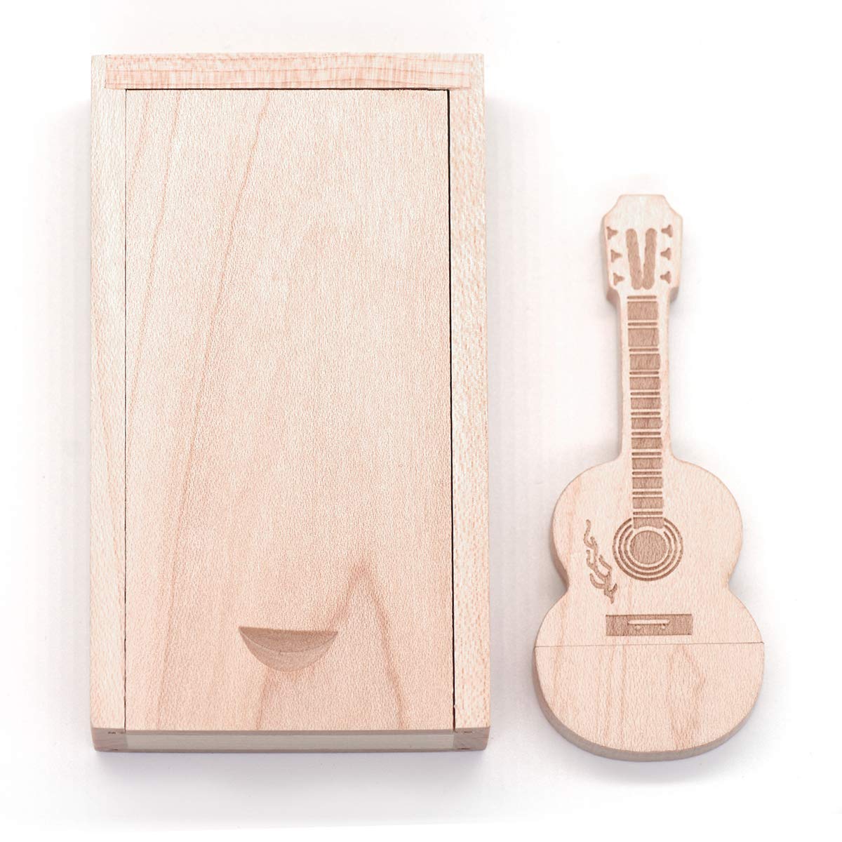 SUNJIANG Maple Wood Guitar USB Flash Drive Memory Stick Wooden Thumb Drivers Guitar Gifts Novelty Gift (32GB, Walnut)