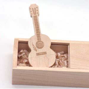 SUNJIANG Maple Wood Guitar USB Flash Drive Memory Stick Wooden Thumb Drivers Guitar Gifts Novelty Gift (32GB, Walnut)