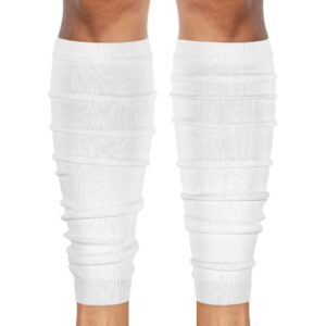 sleefs football leg sleeves [1 pair - adult - white] - for adult & youth - calf compression sleeves for men and boys