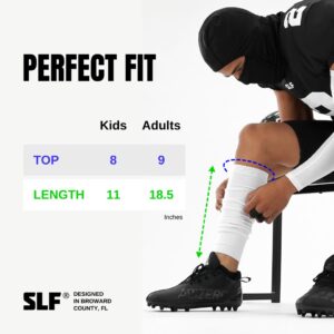 SLEEFS Football Leg Sleeves [1 Pair - Adult - White] - For Adult & Youth - Calf Compression Sleeves for Men and Boys