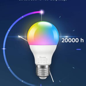 Govee Smart LED Bulbs, Bluetooth Light Bulbs, RGBWW Color Changing Light Bulbs with App Control, A19, E26, Music Sync and 8 Scene Mode for Living Room Bedroom Party, 2 Pack(Not Support WiFi/Alexa)