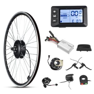 electric bike conversion kit front wheel motor 350w e bike kit 36v hub motor 26" bicycle bldc controller with lcd display controller pas brake lever for 26 * 1.95 tire (26inch front wheel 36v 350w)