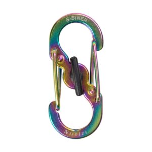 Nite Ize S-Biner MicroLock - Mini Carabiner Clips for Keychain Organizers & Travel Accessories - Mini S-Biners - Small Carabiners with Secure Lock - Stainless Steel, 5-Pack