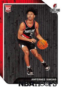 2018-19 nba hoops basketball #277 anfernee simons portland trail blazers rc rookie card made by panini