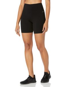 jockey womens high waist 6'' bike casual shorts, deep black, large us