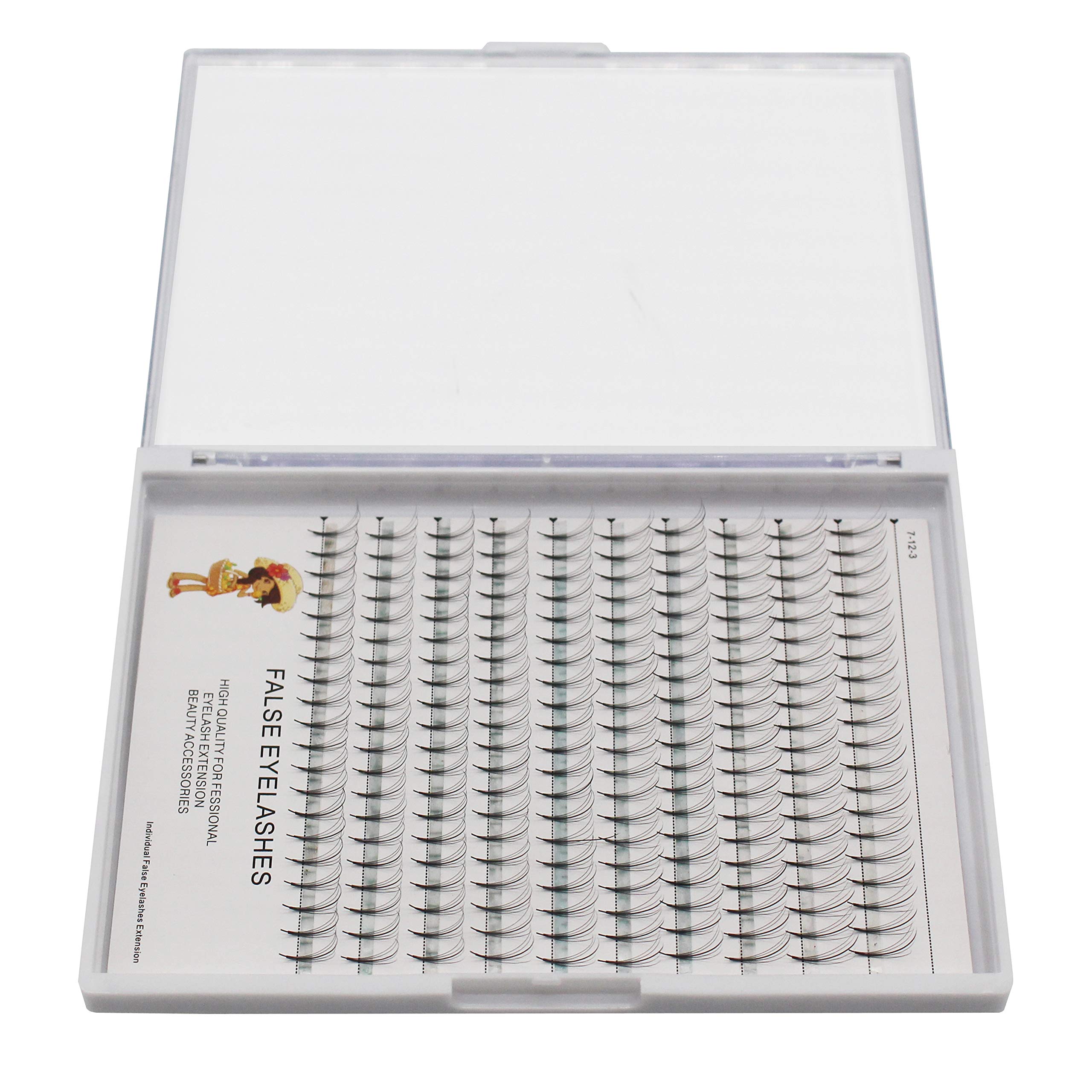 Large Tray-200pcs D Curl 5D Premade Fans Volume Eye Lashes Extensions Phoenix Tail Design Beauty Nature Long Soft and Light Individual False Eyelashes Cluster 10-16mm to Choose (13MM)